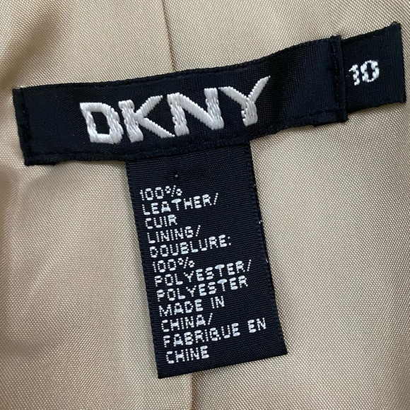 Dkny minimalist tan buttery soft leather blazer jacket - Picture 9 of 9